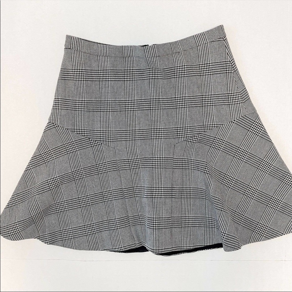 Jcrew Gray Plaid High Waist Flare Skater Skirt